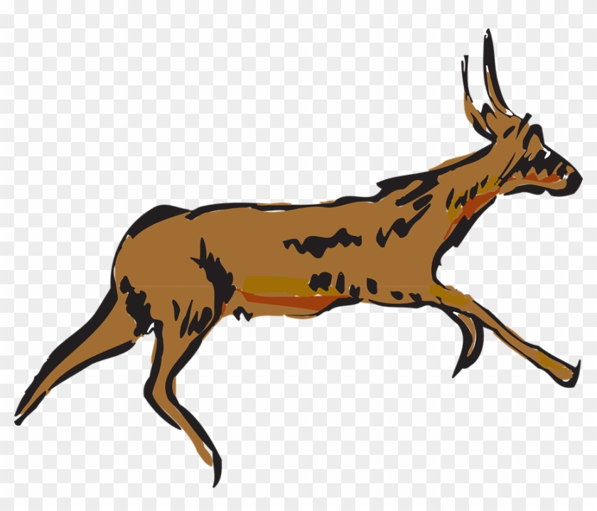 Pronghorn Antelope Clipart Animated - Running Antelope Png #408672