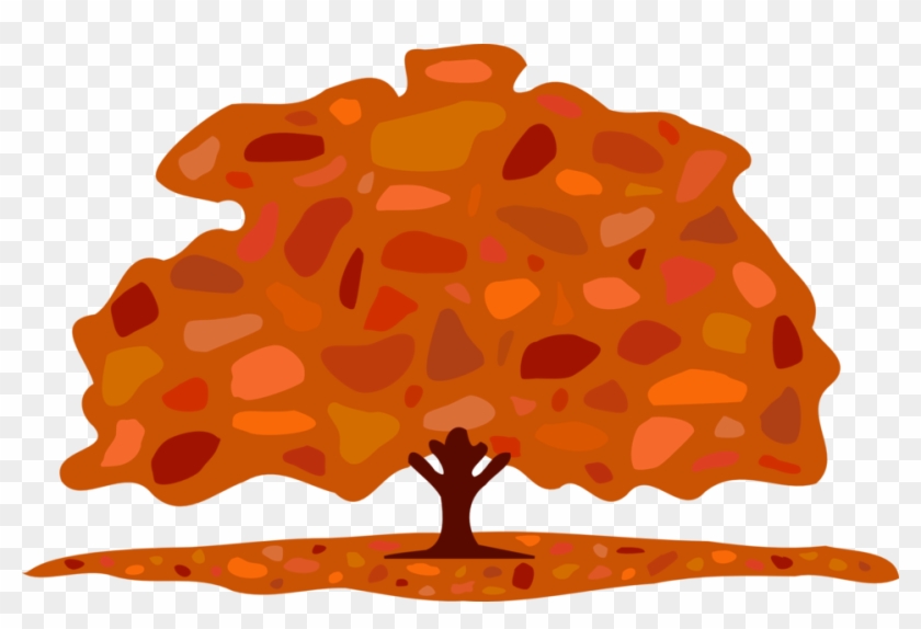 Autumn Leaves On Branch Clipart, Vector Clip Art Online, - Trees In Fall Cartoon #409022
