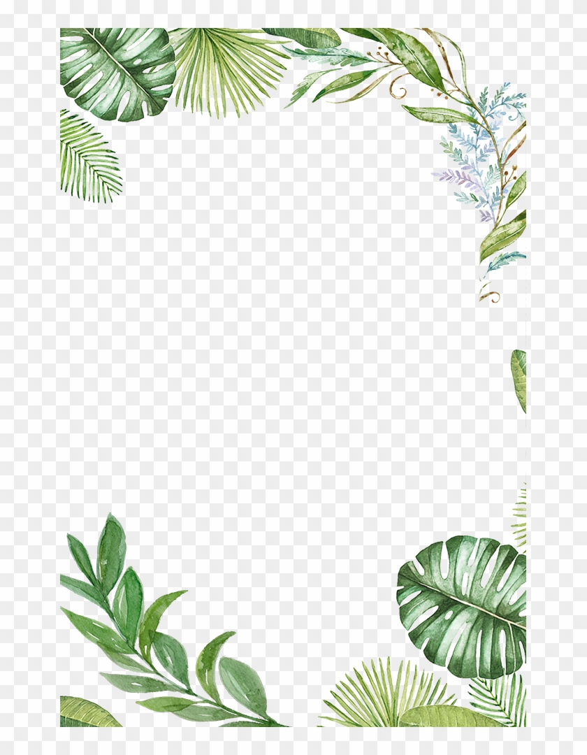Hibiscus Leaf Clipart Download - Tropical Leaf Frame Png #409118