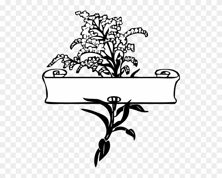 Free Vector Scroll Artwork - Wedding Flowers Clip Art Black And White #409170