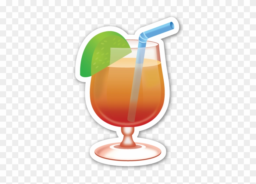 Tropical Drink Png Orange Juice Emoji - Tropical Drink Emoji Png #409195