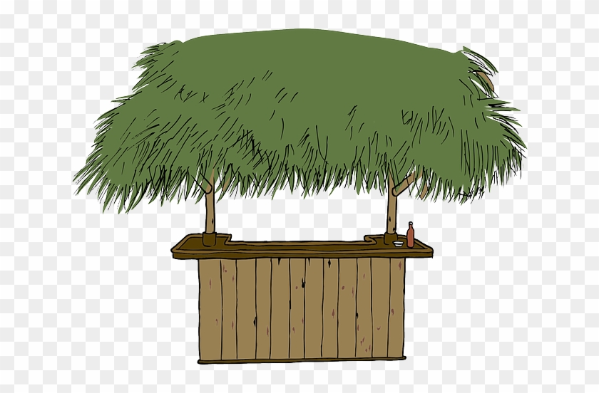 Free Man, Beach, Bar, Branches, Cartoon, Dog, Grass, - Tiki Bar Clip Art #409249