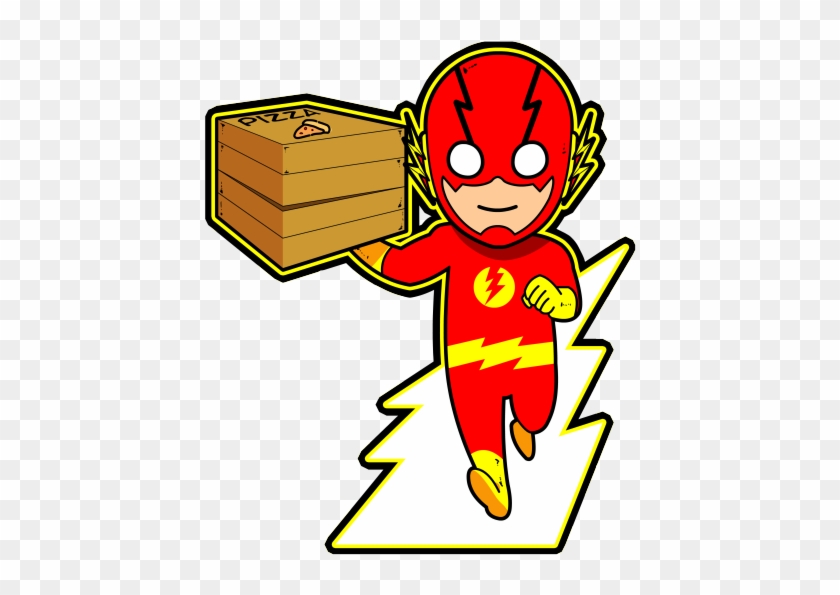 The Flash Delivering Pizza Cartoon Versions 02 - Flash Pizza Png #409418