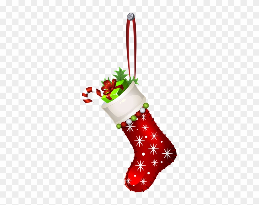 Red Christmas Stocking Transparent Png Clip Art Image - Christmas Stocking Clipart Transparent #409424