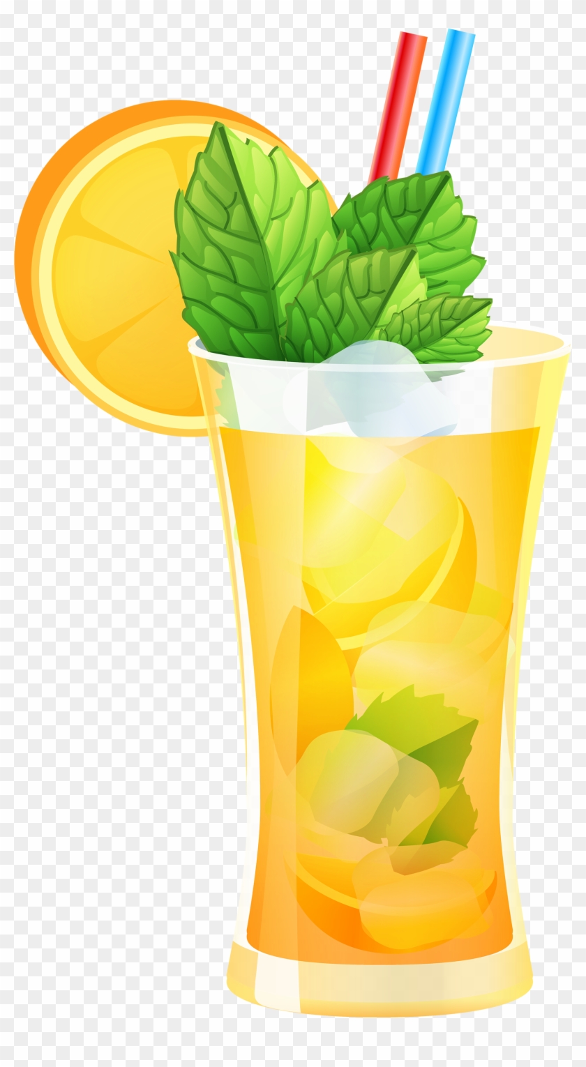 Transparent Orange Cocktail Png Clipart - Peach Drink Png Clipart #409429