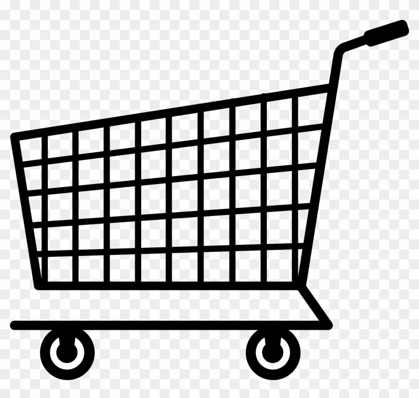 Free Trolley Cliparts - Shopping Cart Black And White #409534