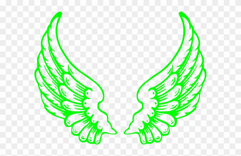 Lime Green Wings Clip Art At Clker - Angel Wings Coloring Pages #409916