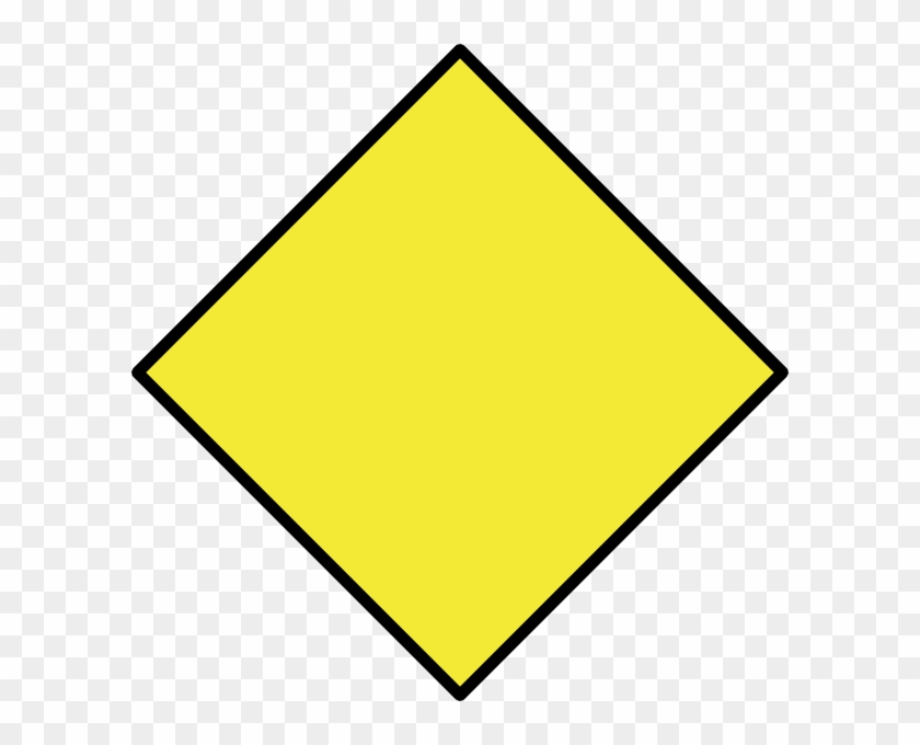 Diamond Clipart Rhombus - Blank Yellow Warning Sign #409972