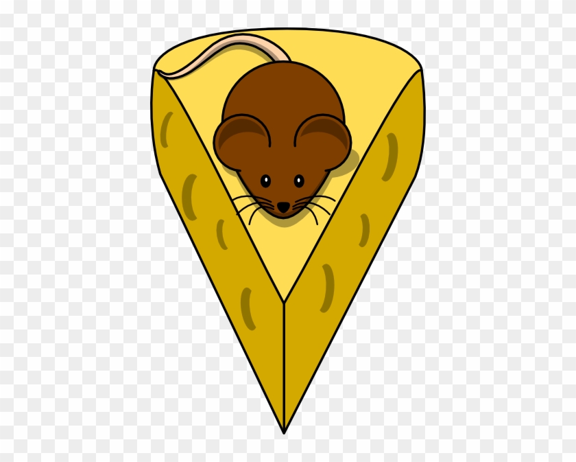 Brown Mouse On Cheese Clip Art At Vector Clip Art - Cartoon Mouse With Cheese #410125