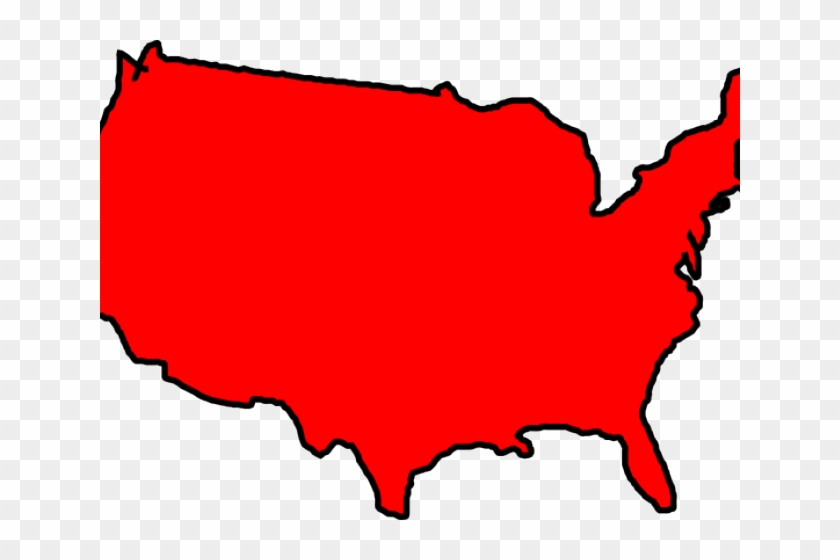 Us Cliparts - United States Outline Red #410142