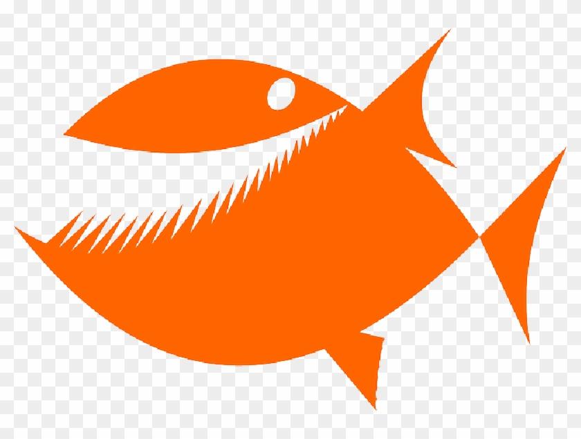Biting Piranha, Fish, Silhouette, Hungry, Happy, Teeth, - Restaurant Danilo #410170