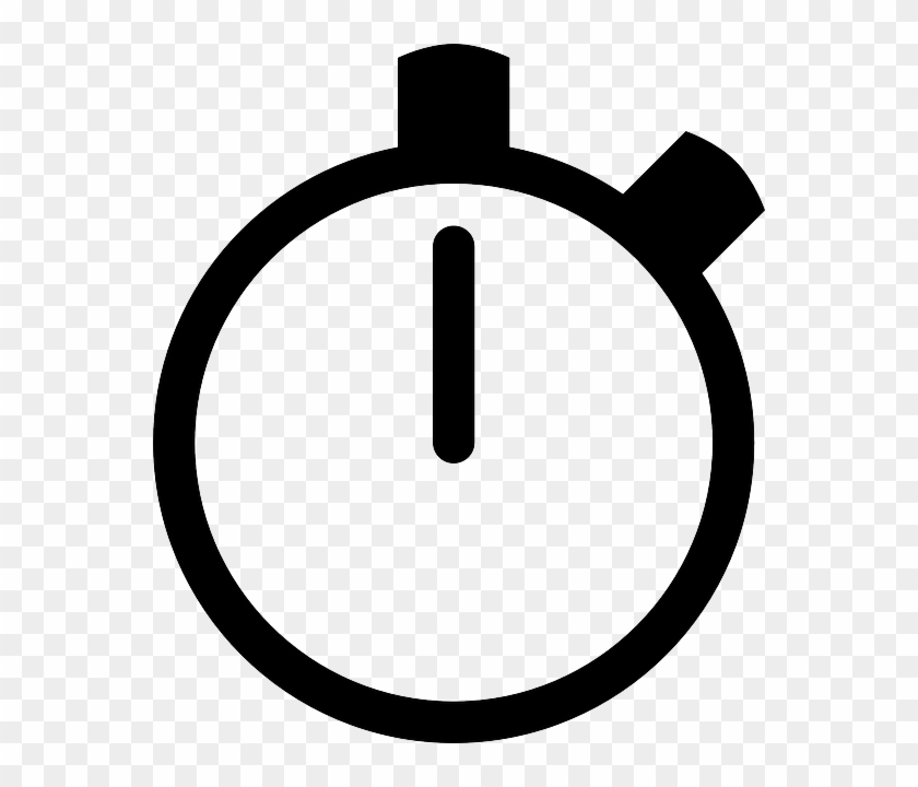 Black Icon, Stopwatch, Clock, Time, Black - Stopwatch Icon Vector #410179
