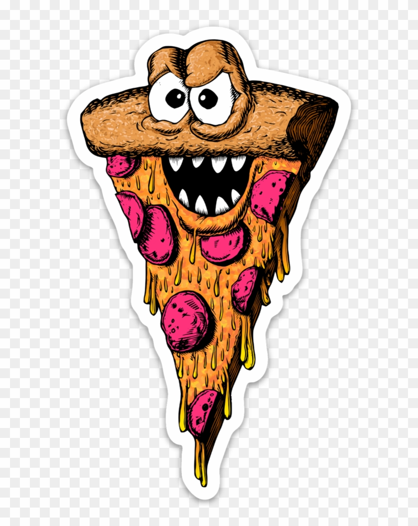 Image Of Pizza Monster Sticker - Cartoon Monster Sticker Set #410213