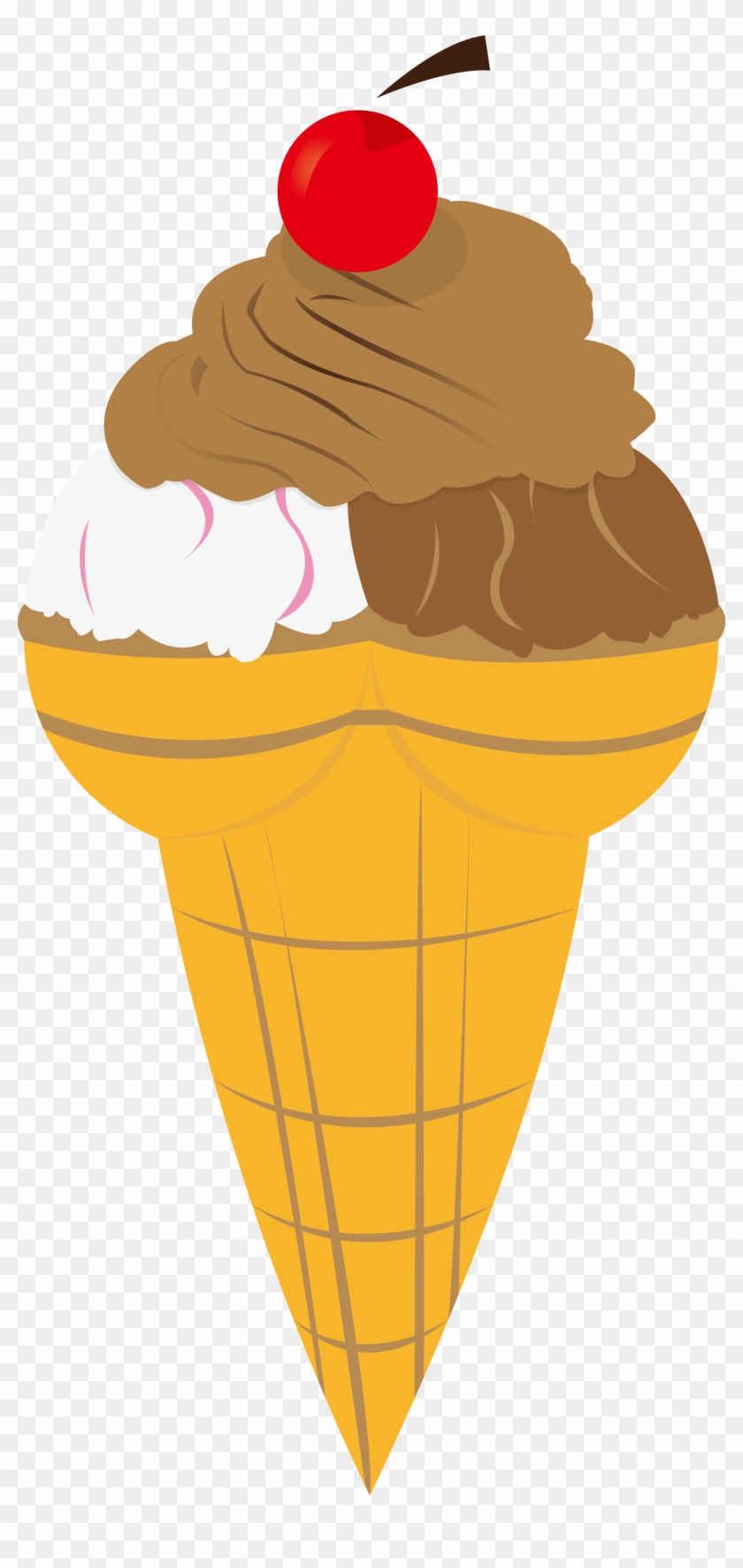 Neapolitan Ice Cream Sundae Ice Cream Cone Cherry Ice - Neapolitan Ice Cream Sundae Ice Cream Cone Cherry Ice #410382