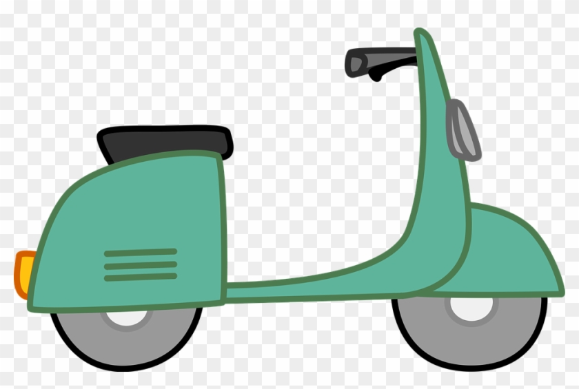 Scooter Clipart Moped - Moped Clipart #410408