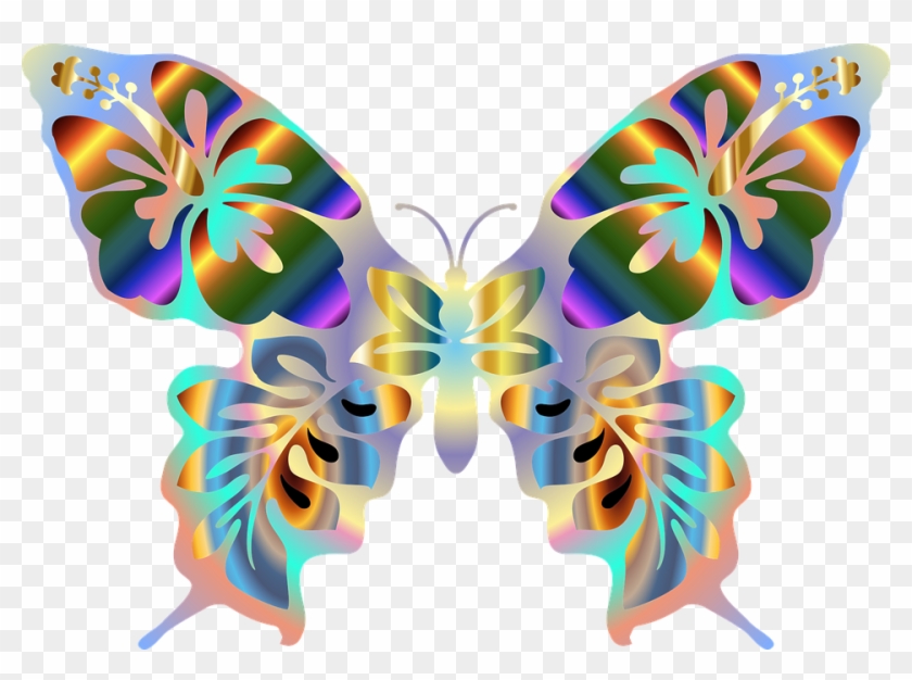 Butterfly Cliparts Background 11, - Iridescent Butterfly Open Clipart Png #410518