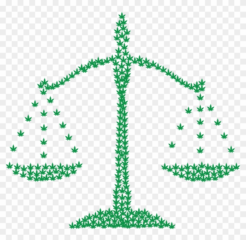 Free Clipart Of A Cannabis Marijuana Pot Leaf Scale - Balance Marijuana #410533