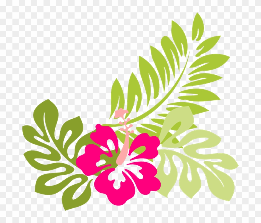 Summer Flowers Clipart Butterfly And Flowers - Hawaiian Flower Png #410540