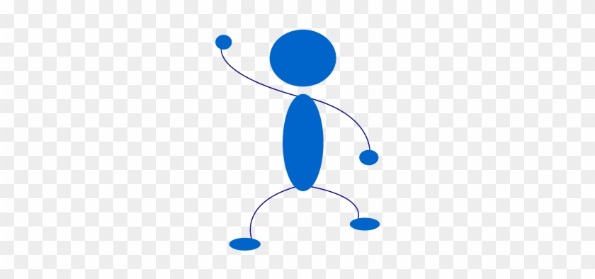 Icône Bleu Rond Cercle Disque Homme Personne À Télécharger - Stick Figure #410667