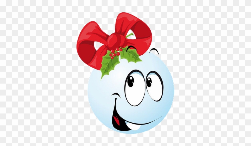 Smiley Émoticône Clipart Cartoon Boule De Noël Bleu - Cartoon #410676