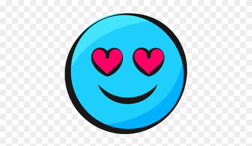 Smiley Émoticône Clipart Cartoon Visage Bleu Amoureux - Emoticon #410682