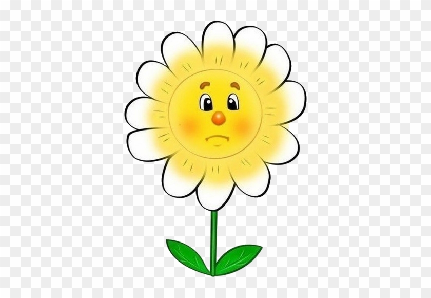 Fleur Jaune Et Blanche Triste - Clip Art #410688