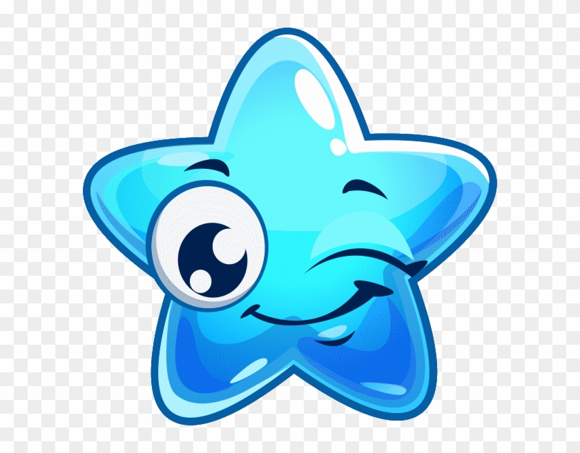 Étoile Bleu Clin D'oeil - Emoticon Star Very Good #410693