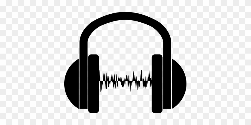 Wave Waveform Aural Audio Sonic Ear Hearin - Headphone Images Clip Art #410746