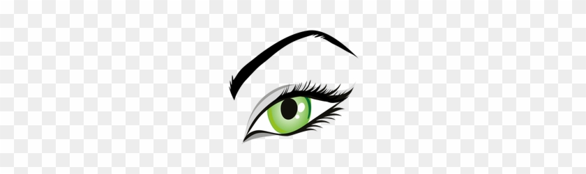 Vector Image Of Ladies Green Eye With Eyebrows - Eye Clip Art #410803