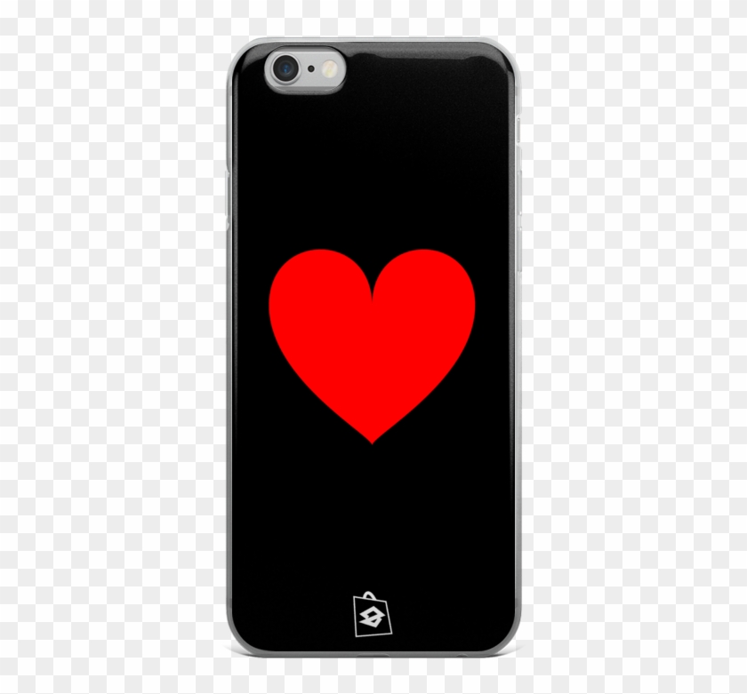 Iphone 6/6s, 6/6s Plus Case Red Heart On Black Background - Mobile Phone Case #411198