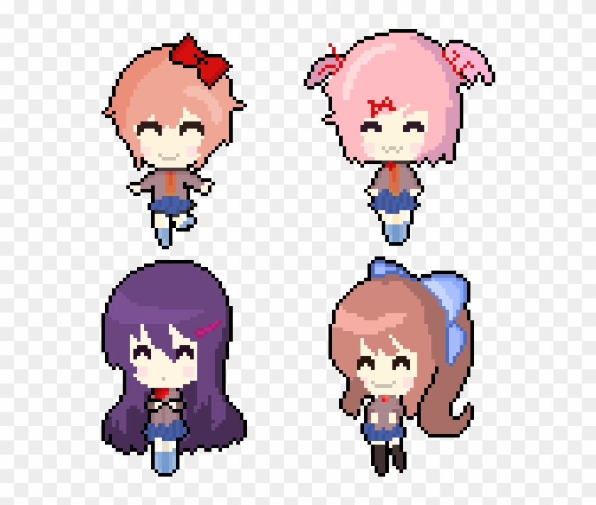 Doki Doki Literature Club Ddlc Yuri Pixel Art Free Transparent Png Clipart Images Download