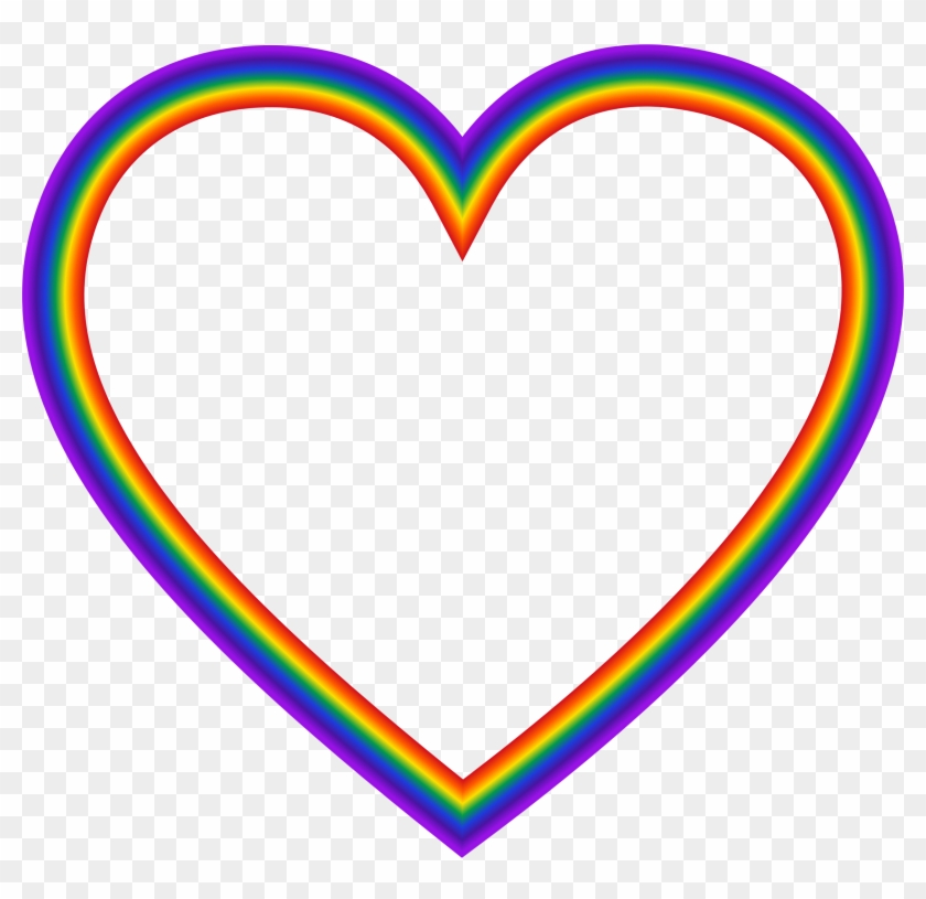 Big Image - Rainbow Heart Clipart Png #411359