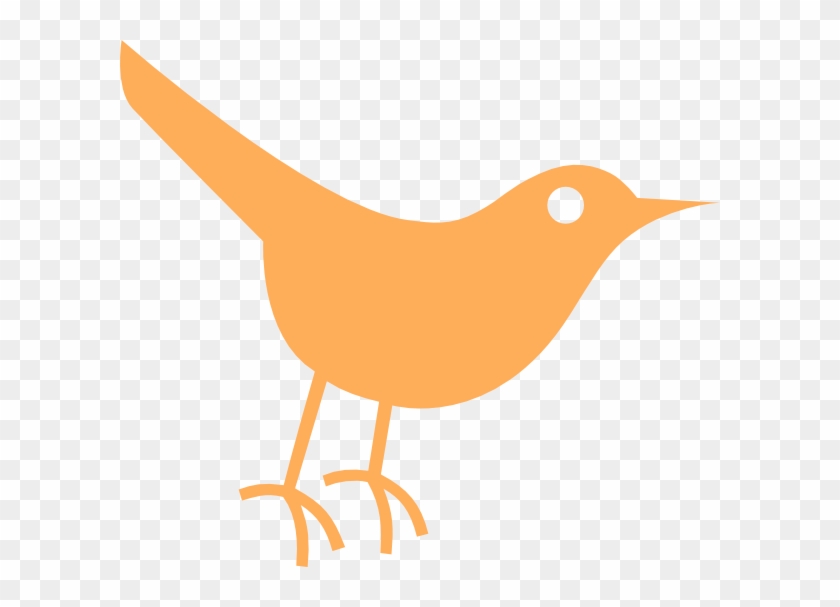 Light Orange Twitter Bird Icon Png Clip Art - Cute Cartoon Orange Birds #411425