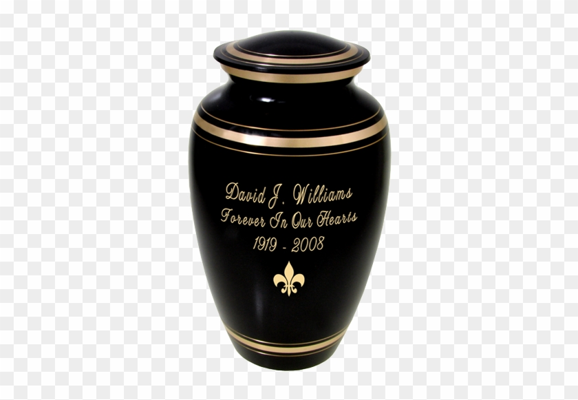 Engraved Cremation Urn Shown With Fleur De Lis Clip - Urn #411489