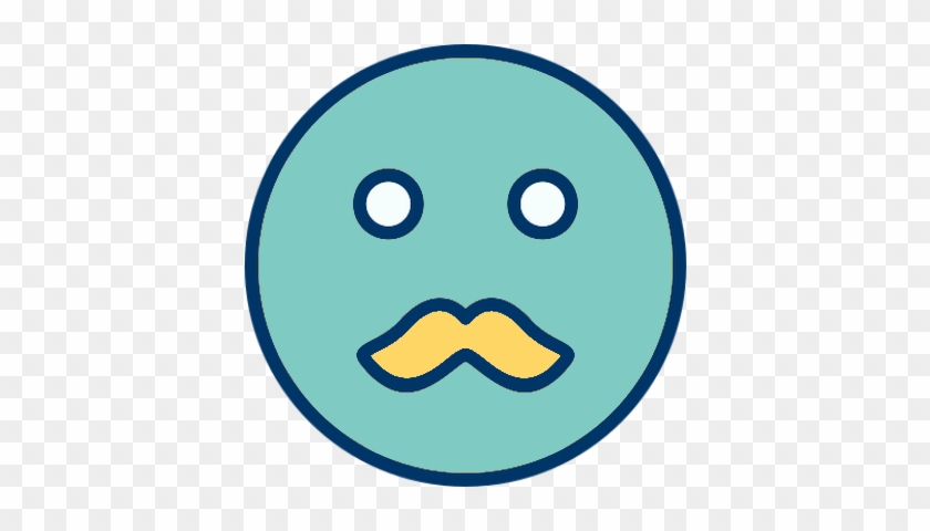 Smiley Émoticône Clipart Cartoon Visage Bleu Moustache - Catamarca Ciudad #411497