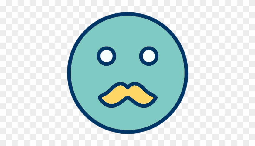 Smiley Émoticône Clipart Cartoon Visage Bleu Moustache - Catamarca Ciudad #411497