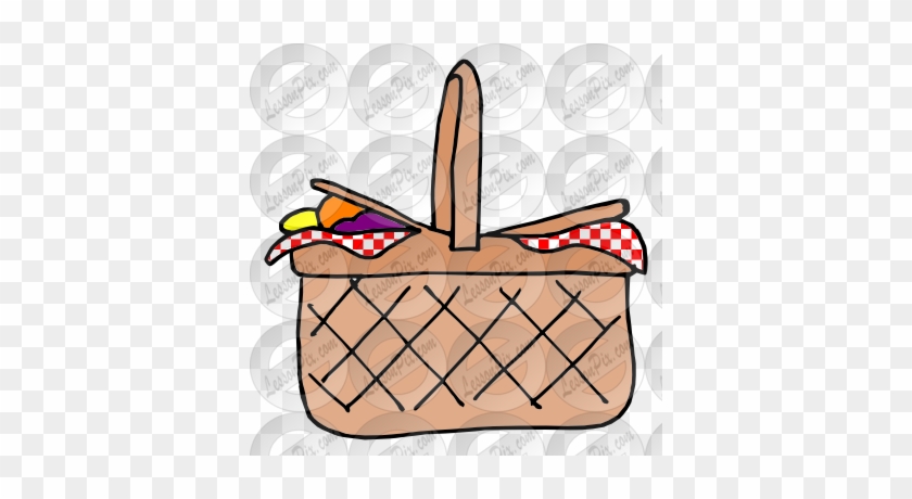 Picnic Basket Clipart Picnic Area - Picnic Basket Easy Drawing #411628