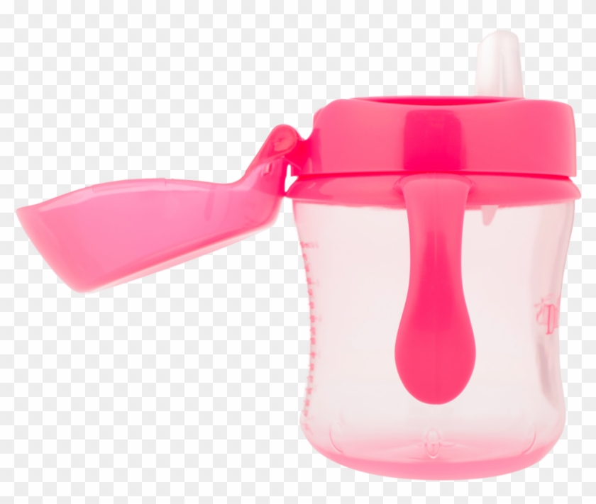 Attached Lid Stays Open When Baby Drinks And Keeps - Dr Browns Blue Trainer Cup Soft Spout #411702