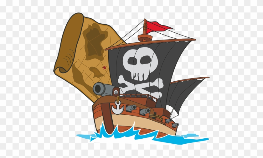 Cartoon Pirate Ship - Pirate Ships Clipart #411858