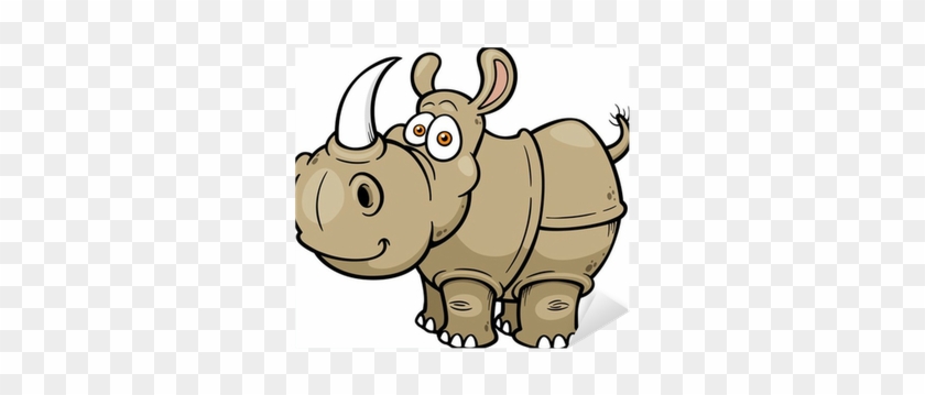 Sticker Vector Illustratie Van Cartoon Neushoorn • - Rhino Cartoon #411867
