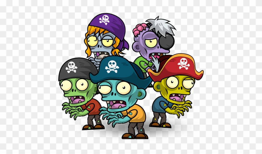 Pirate Zombies Character Set - Zombie Pirate Cartoon #411872