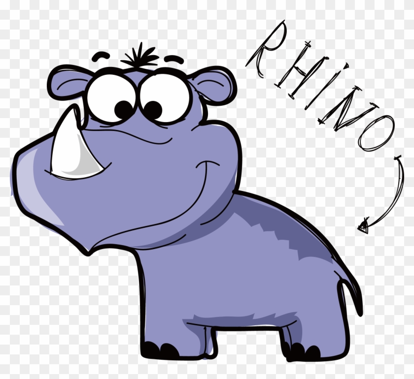 Rhinoceros Cartoon Illustration - Cartoon #411894