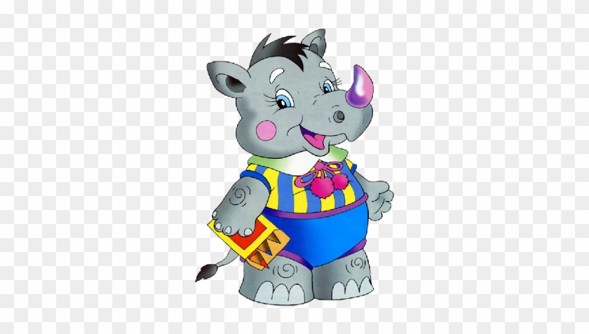 Cartoon Rhinoceros Pictures - Cartoon Animals Going To School #412146