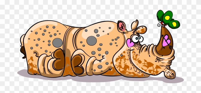Rhino Clipart Funny - Lustiger Niedlicher Cartoon-beigerhino Puckdecke #412155