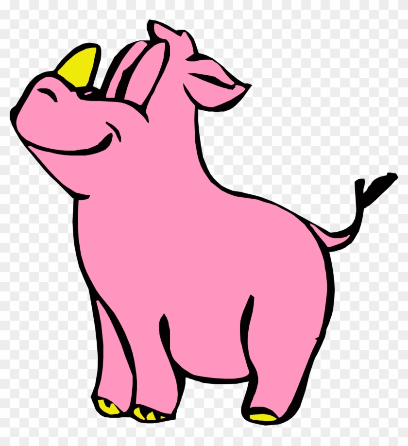 Rhinoceros Cartoon Clip Art - Rhinoceros Cartoon Clip Art #412162