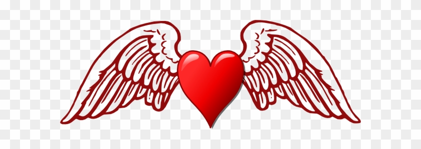 Halo Clipart Heart Wing - Angel Wing Vector #412485
