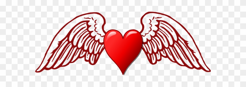 Halo Clipart Heart Wing - Angel Wing Vector #412485