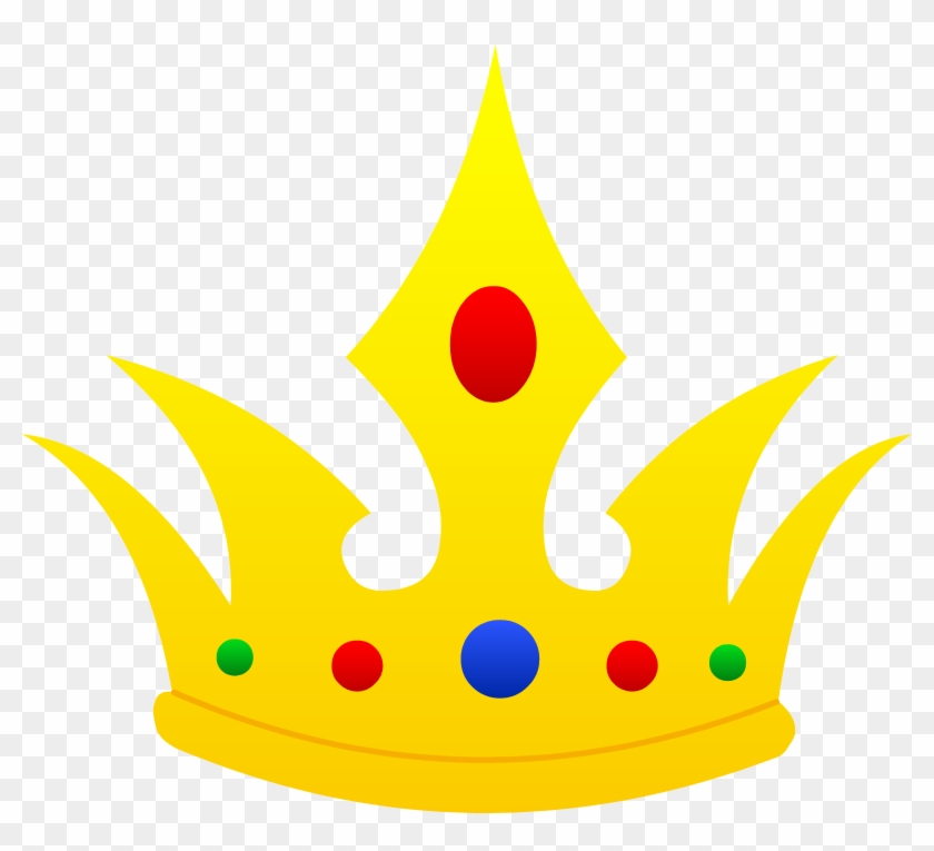 Pointed Golden Crown Design - King Crown Clipart #412523