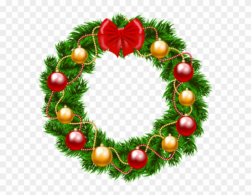 Couronne De Noel Clipart - Christmas Wreath Png Clipart #412570