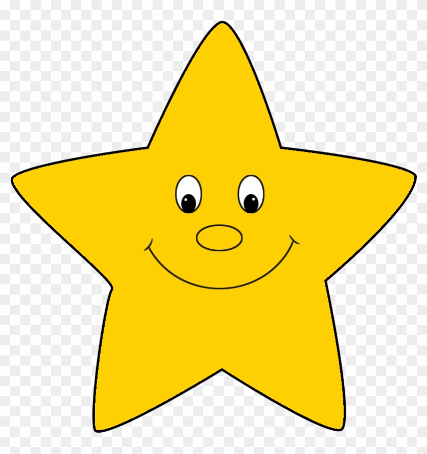 Yellow Cartoon Star Drawing - Smiling Star Clipart #412590